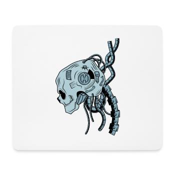 Roboter Totenkopf - Mousepad (Querformat) - Weiß - Vorne