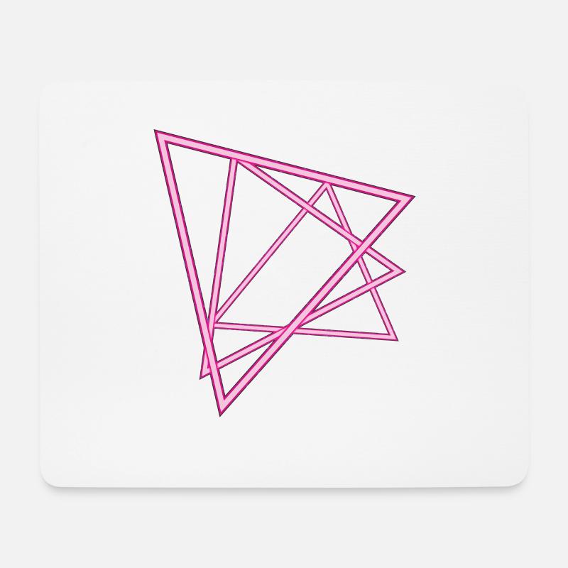 Neon Dreiecke - Mousepad (Querformat) - Weiß