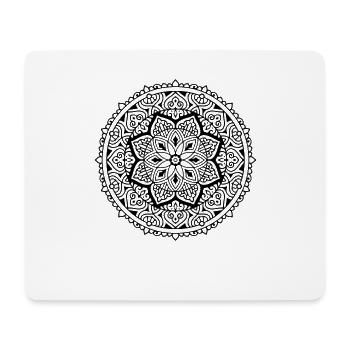 Blume Mandala - Mousepad (Querformat) - Weiß - Vorne