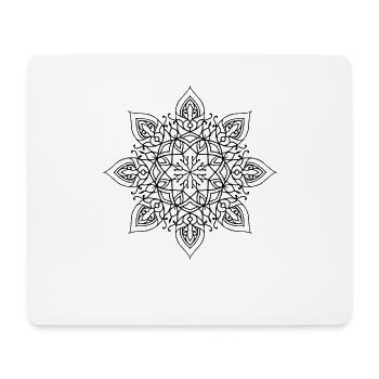 Blumen Mandala - Mousepad (Querformat) - Weiß - Vorne