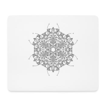 Blumen Mandala - Mousepad (Querformat) - Weiß - Vorne