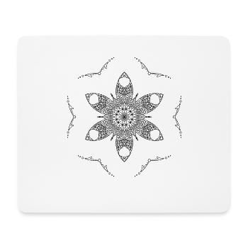 Blumen Mandala - Mousepad (Querformat) - Weiß - Vorne