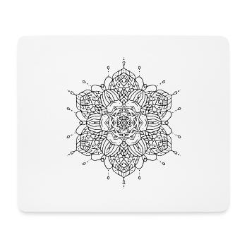 Blumen Mandala - Mousepad (Querformat) - Weiß - Vorne