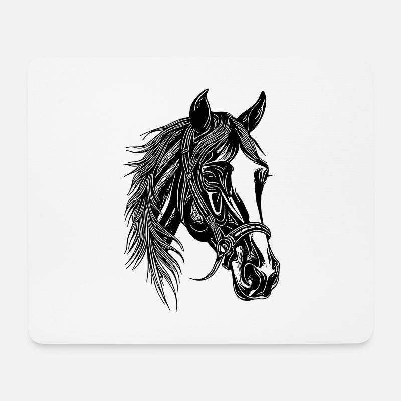 Rassiges hübsches Pferd Pferdedressur Pferdesport - Mousepad (Querformat) - Weiß