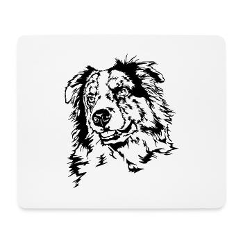 AUSTRALIAN SHEPHERD merle Portrait of Wilsign - Mouse Pad (horizontal) - white - Front