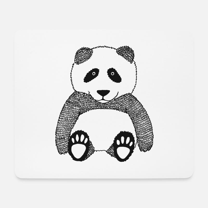 Panda - Mousepad (Querformat) - Weiß