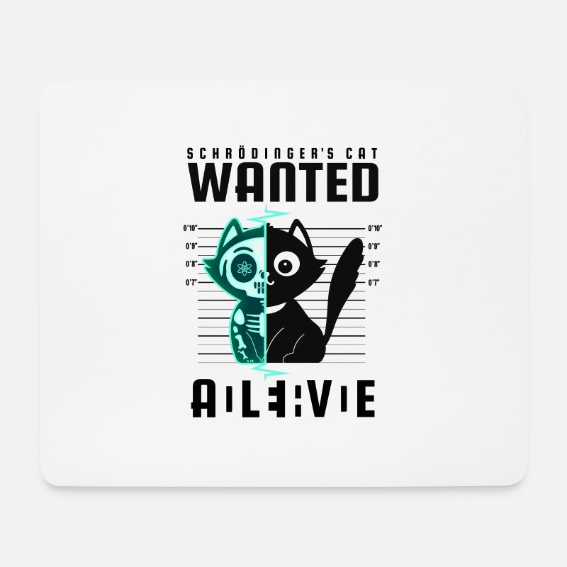 SCHRÖDINGERS KATZE DEAD ALIVE PHYSIKER GESCHENK - Mousepad (Querformat) - Weiß