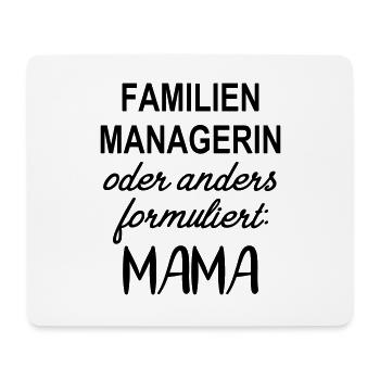 Mama Familienmanagerin Mutter Geschenk lustig - Mousepad (Querformat) - Weiß - Vorne