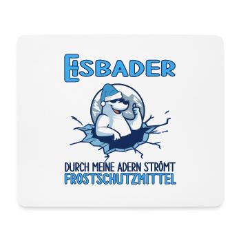 eisbaden winterschwimmen frostschutzmittel winter - Mousepad (Querformat) - Weiß - Vorne