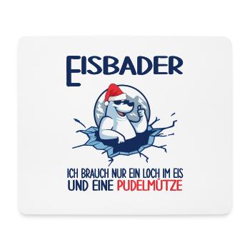 eisbader winterbader pudelmütze eisloch eisbad - Mousepad (Querformat) - Weiß - Vorne