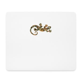 Gecko Reptile Silhouette With Ornaments 2 - Mouse Pad (horizontal) - white - Front