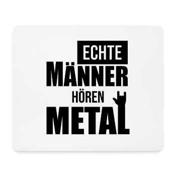 Echte Maenner hoeren Heavy Metal - Mousepad (Querformat) - Weiß - Vorne