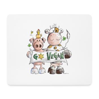 Go Vegan - Mouse Pad (horizontal) - white - Front