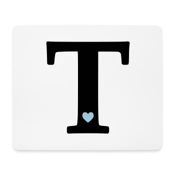 Buchstabe T Anfangsbuchstabe - Mousepad (Querformat) - Weiß - Vorne