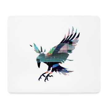 rabe,crow,bird,graffiti,red,collage,colorful,painting - Mouse Pad (horizontal) - white - Front