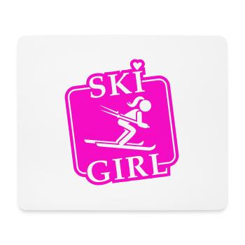 Ski Girl Skiing Mädchen - Mousepad (Querformat) - Weiß - Vorne