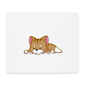 Süße Katze Faul Schlafen - Mousepad (Querformat) - Weiß - Vorne