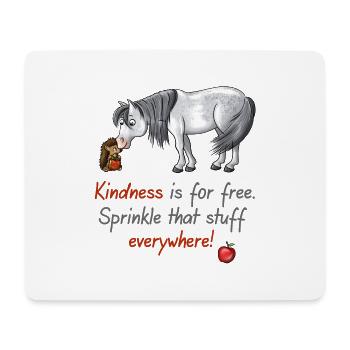 Pony und Igel Freundschaft Apfel Geschenk - Mousepad (Querformat) - Weiß - Vorne