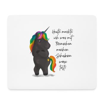 Einhorndrache mit Regenbogenmähne - Mousepad (Querformat) - Weiß - Vorne