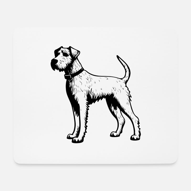 Airedale Terrier Hund - Mousepad (Querformat) - Weiß