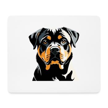 Rottweiler - Autocollant pour chien de compagnie - Tapis de souris (format paysage) - blanc - Devant