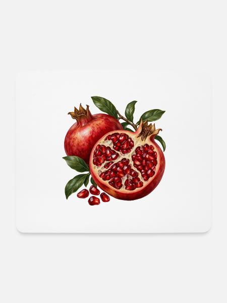 Granatapfel geöffnet zu Ruby Chambers - Mousepad (Querformat) - Weiß