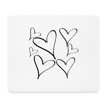 herz - Mousepad (Querformat) - Weiß - Vorne