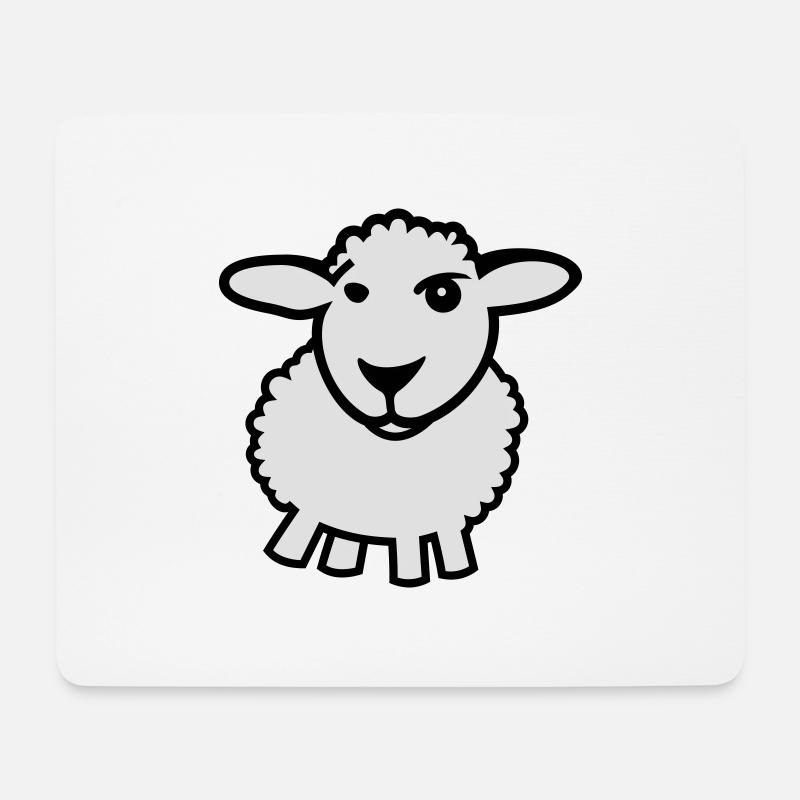 Schaf - Mousepad (Querformat) - Weiß