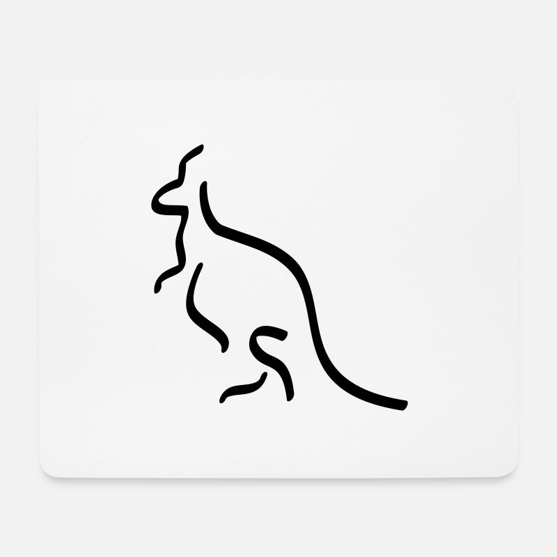 kangaroo - Mousepad (Querformat) - Weiß