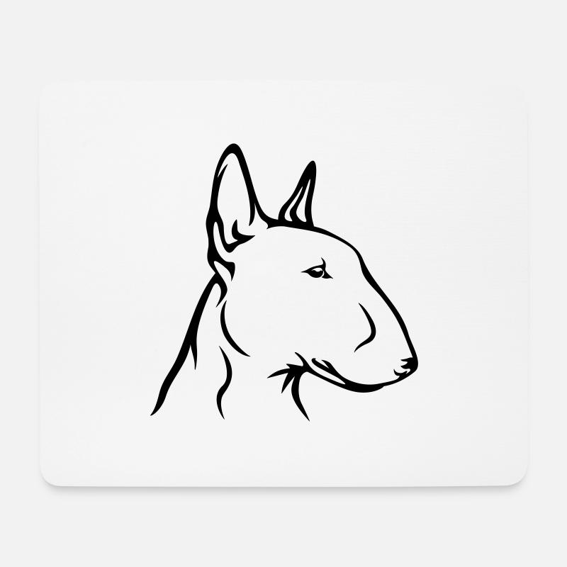Bullterrrier - Mousepad (Querformat) - Weiß