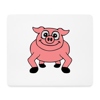Cute cartoon comic pig peeps friendly - Mouse Pad (horizontal) - white - Front