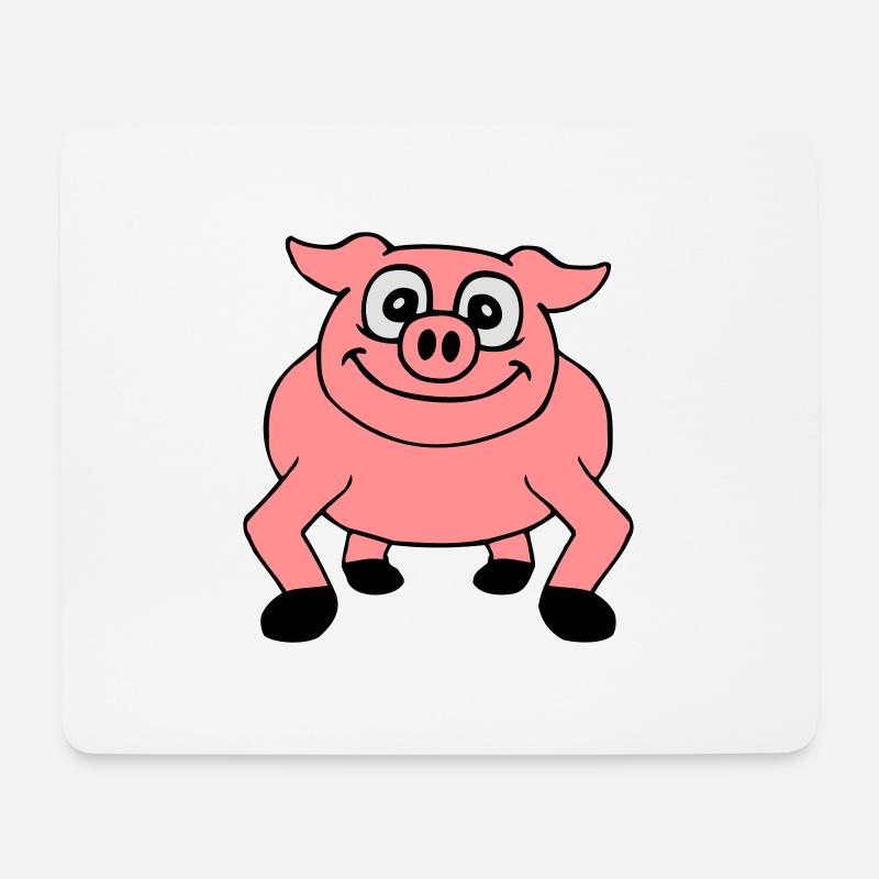 Cute cartoon comic pig peeps friendly - Mouse Pad (horizontal) - white