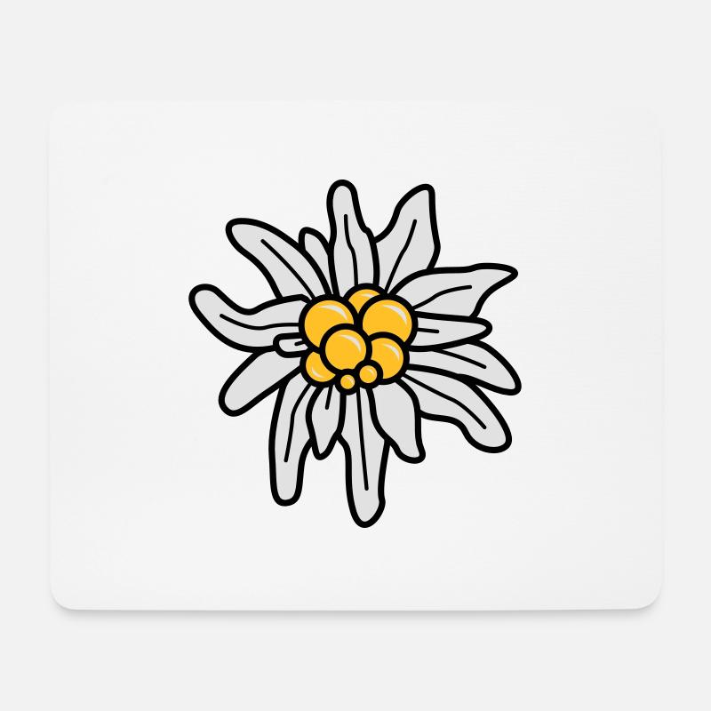 Edelweiss - Mousepad (Querformat) - Weiß