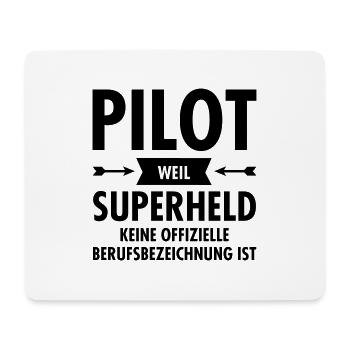 Pilot - Superheld - Mousepad (Querformat) - Weiß - Vorne