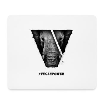 #VeganPower - Elefant - Mousepad (Querformat) - Weiß - Vorne