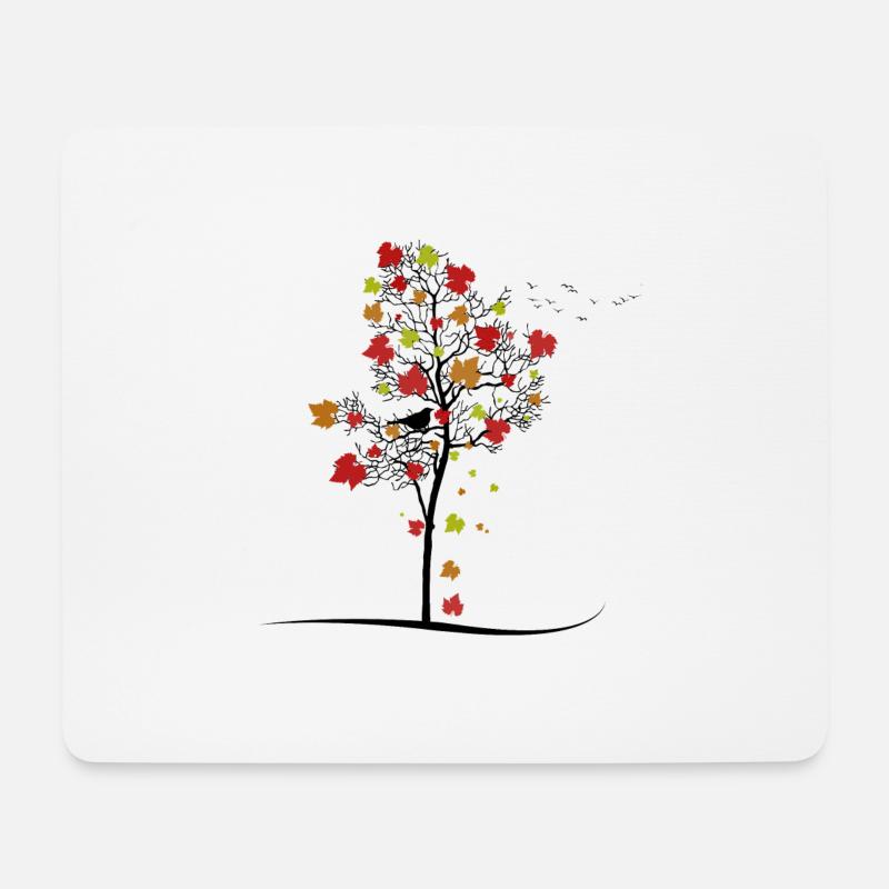 Autumn Birds - Mousepad (Querformat) - Weiß