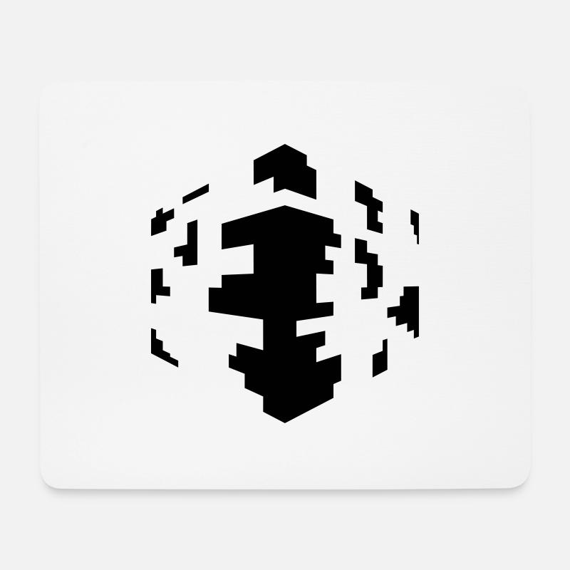 Pixel Würfel - Mousepad (Querformat) - Weiß
