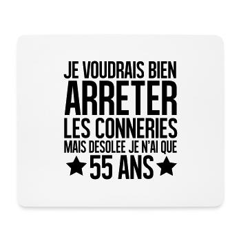 désolée je n'ai que 55 ans - Tapis de souris (format paysage) - blanc - Devant