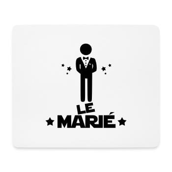 le marié,citations,message,bonhomme - Tapis de souris (format paysage) - blanc - Devant
