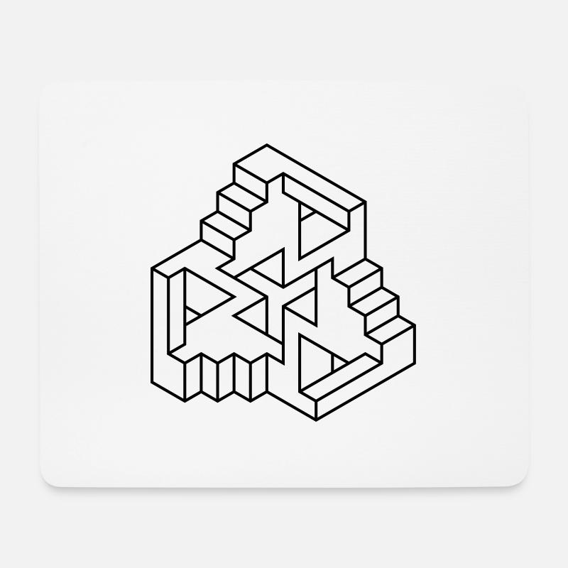 Impossible Figures 77A - Mouse Pad (horizontal) - white