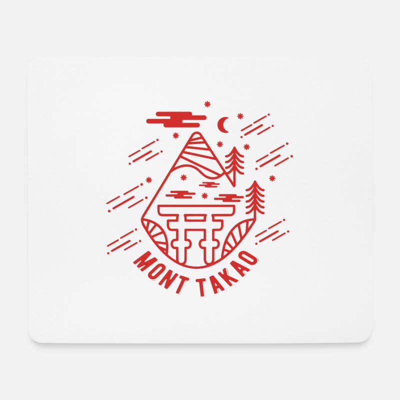 Berg Takao - Mousepad (Querformat) - Weiß