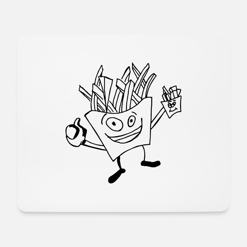 Food fries - Mousepad (Querformat) - Weiß