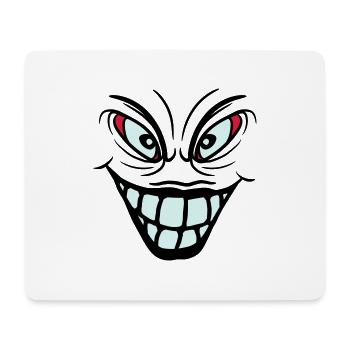 psychopathe fou clown joker sourire bouche - Tapis de souris (format paysage) - blanc - Devant
