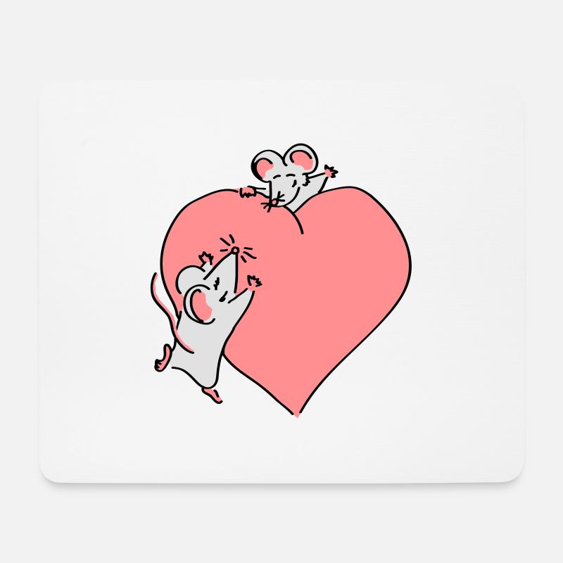 großes Herz - Mousepad (Querformat) - Weiß