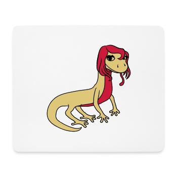 frau weiblich huebsch girl maedchen sexy eidechse - Mousepad (Querformat) - Weiß - Vorne