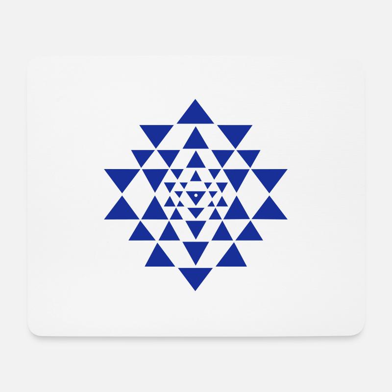 Shri Chakra Yantra - kosmischer Energie Generator - Mousepad (Querformat) - Weiß