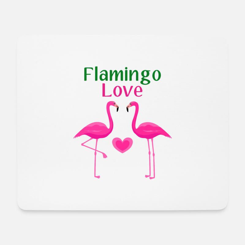 Flamingo Liebe - Mousepad (Querformat) - Weiß
