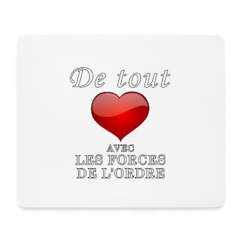 Wholeheartedly with the police - Mouse Pad (horizontal) - white - Front