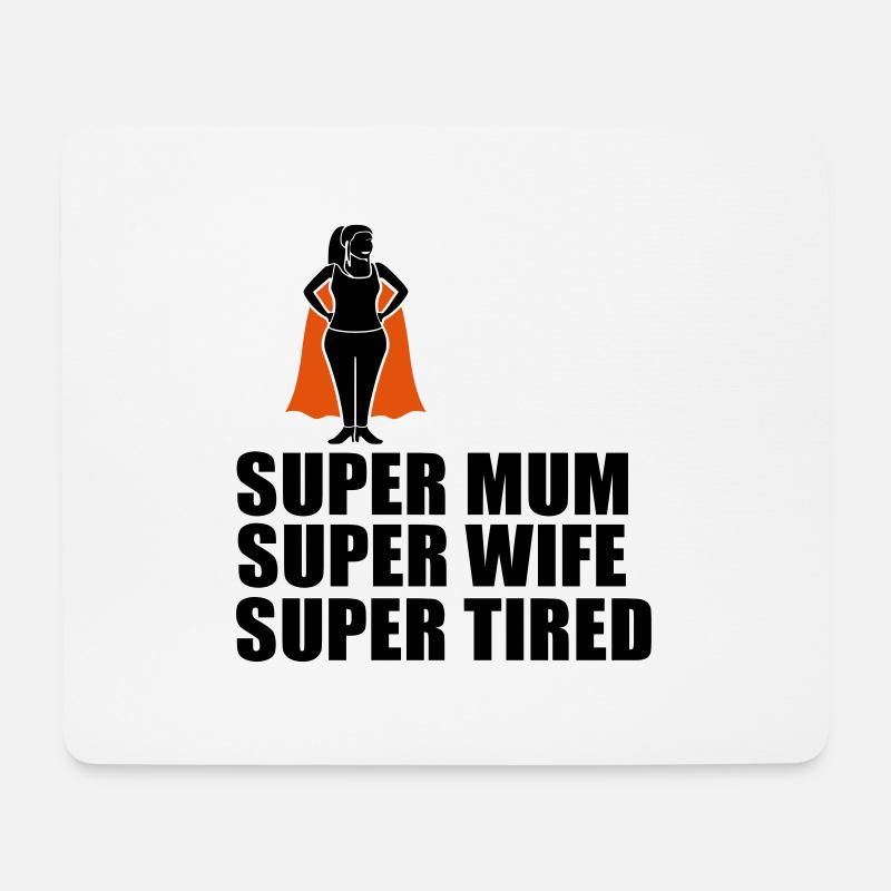 Supermama-Zitat - Mousepad (Querformat) - Weiß