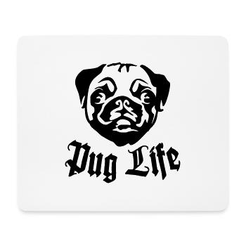 Pug Life - Tapis de souris (format paysage) - blanc - Devant
